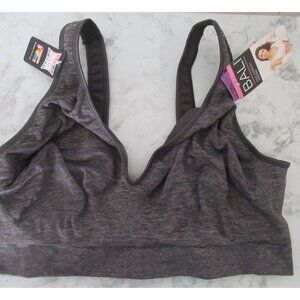New Bali Bralette Bra 2XL Gray Cool Comfort Wireless Wire Free